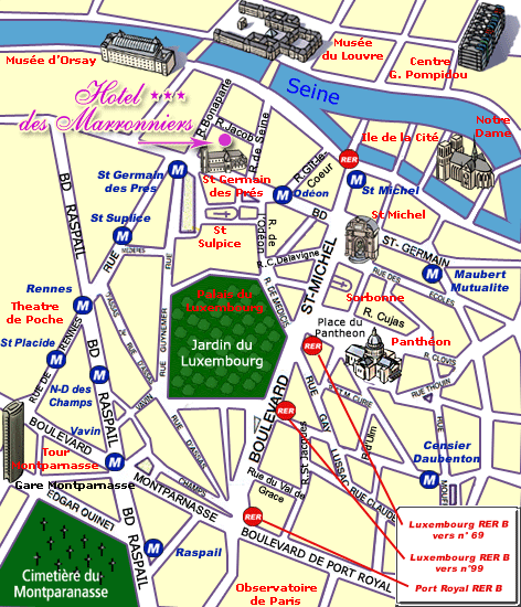 plan hotel des marronniers