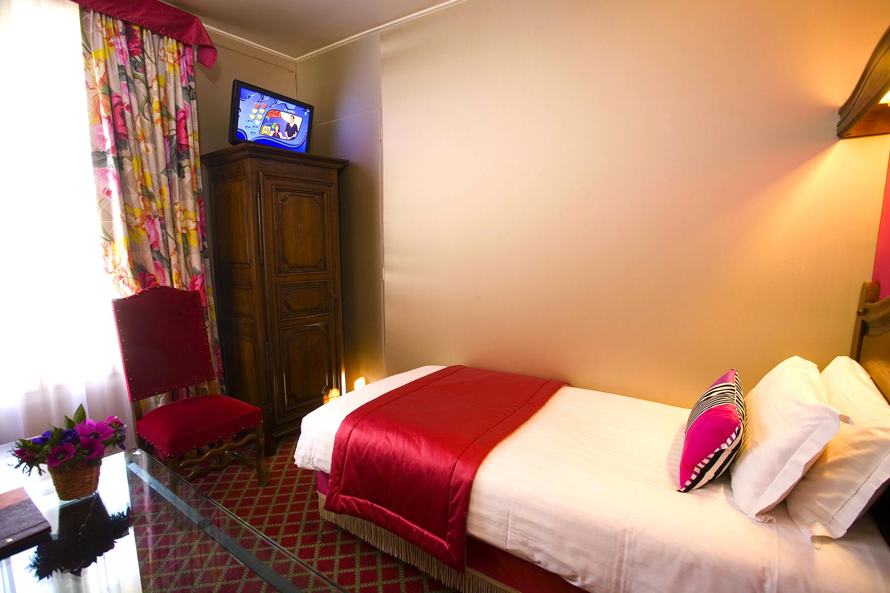 Chambre single hotel des marronniers